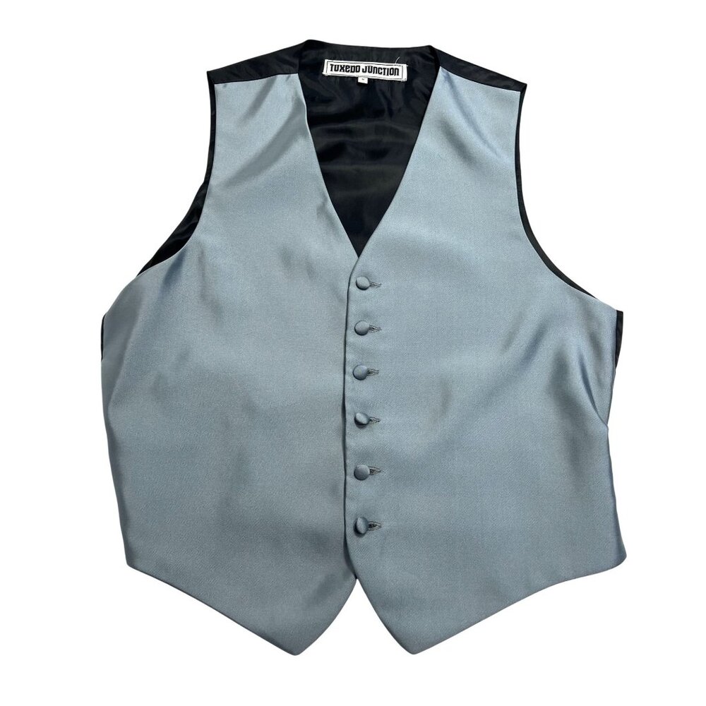Tuxedo Junction 6 Button Suit Vest In Light Blue - image 1